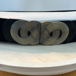 Black elastic fashion belt